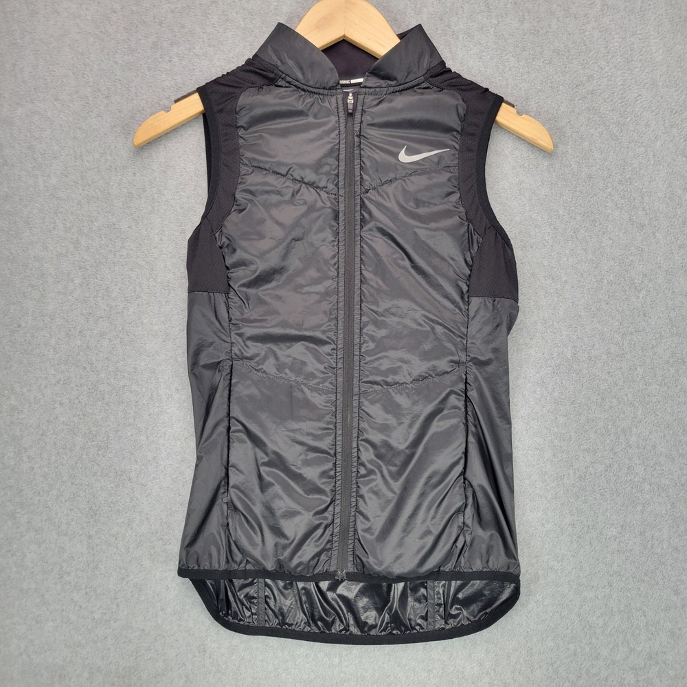 Nike Aeroloft Running Vest Women XS Black Quilted Insulated 689256-010